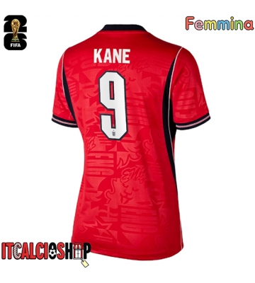 Inghilterra Harry Kane #9 Seconda Maglia Femmina Mondiali 2026 Manica Corta